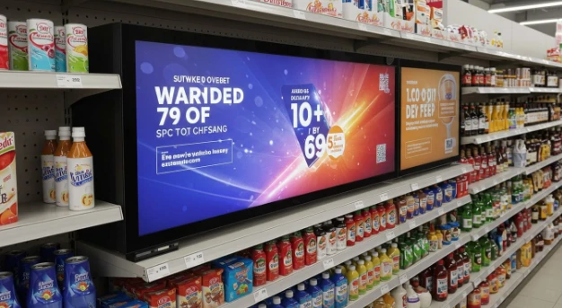 Natažené LCD obrazovky pro supermarkety a obchody s potravinami